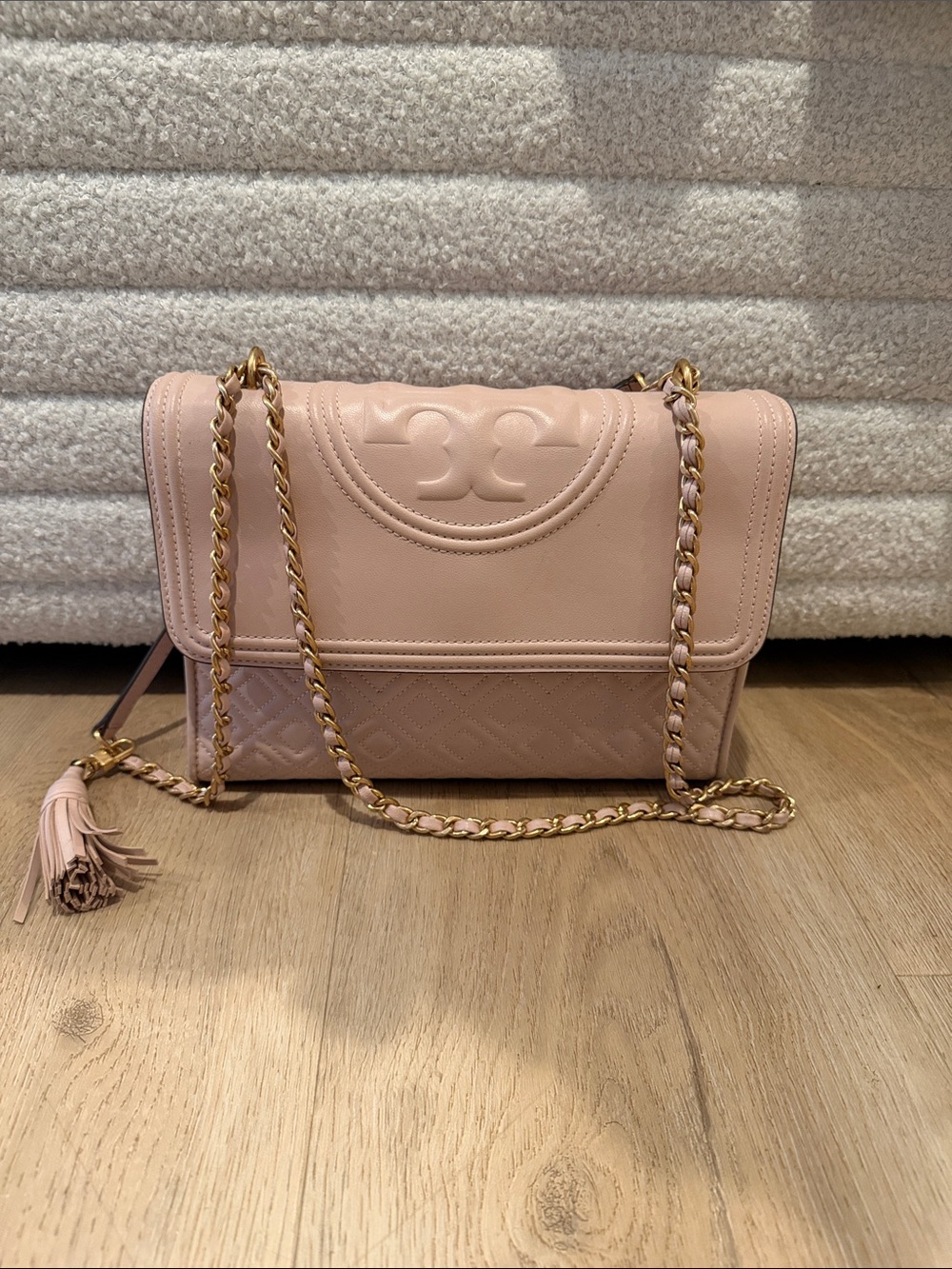 Tory Burch Blush Leather Chain Shoulder Bag
